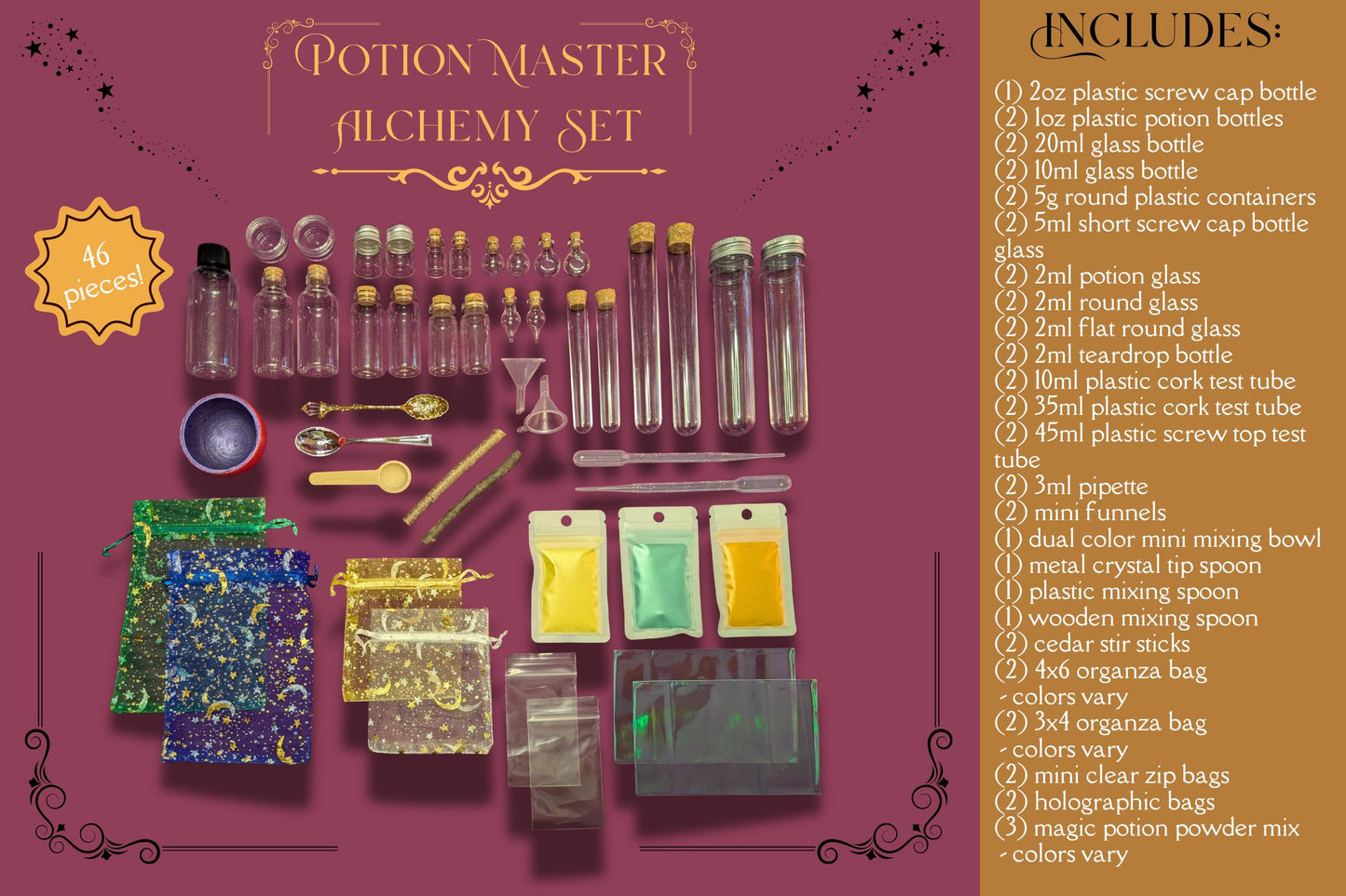 Master Alchemy Potion Kit – Bottles, Tools & Magic Powders