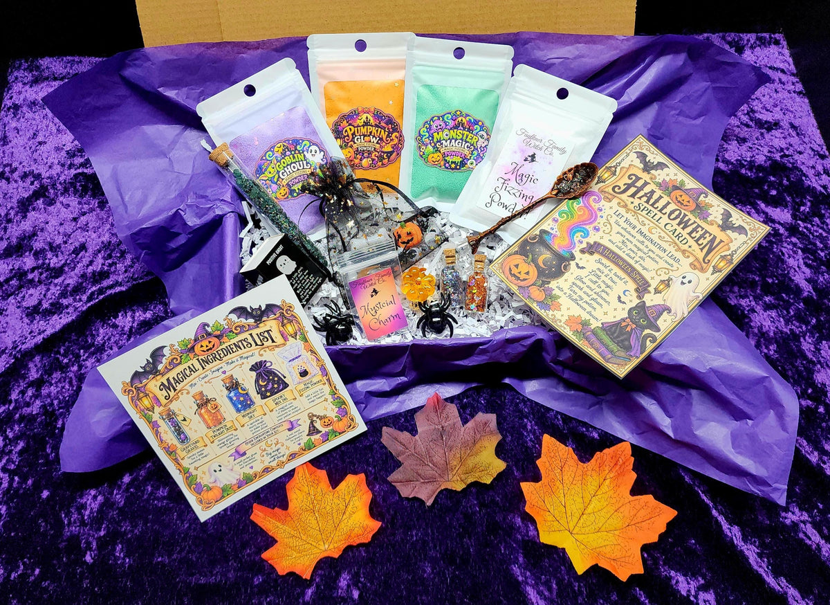 Halloween Magic Potion Kit – Fizzing Mix, Metal Charm, Pocket Ghost (Kids Craft)
