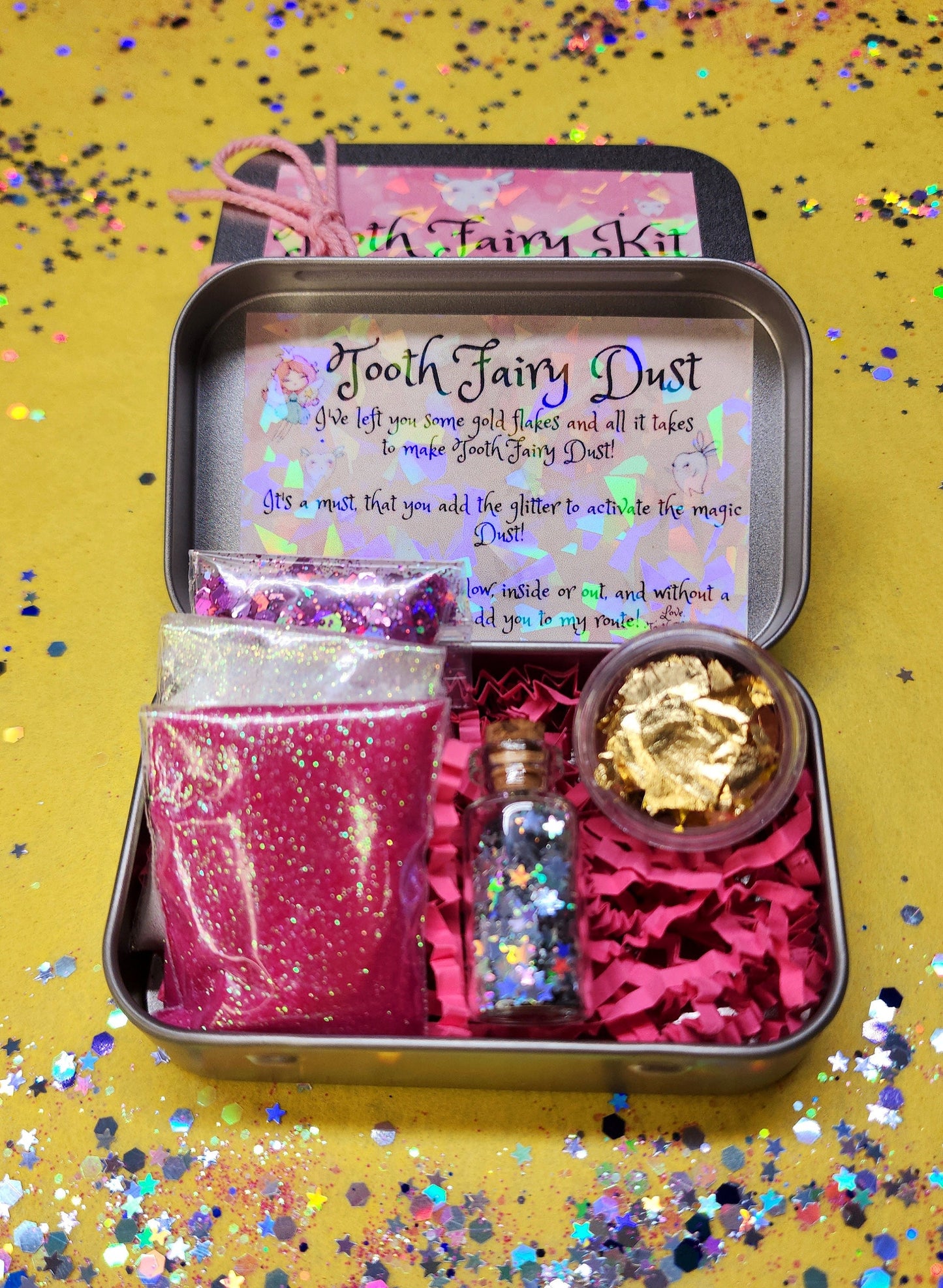 Tooth Fairy Magic Kit – Fairy Dust, Receipts & Personalized Letter in Tin