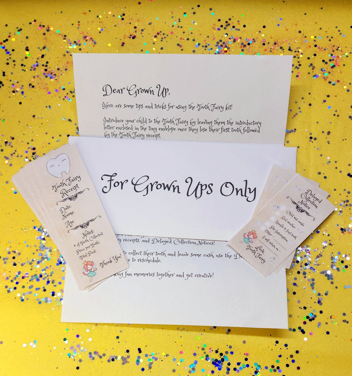 Tooth Fairy Magic Kit – Fairy Dust, Receipts & Personalized Letter in Tin