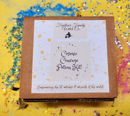 Cosmic Courage – Mini Magic Potion Kit – Shimmering Powders, Moon Rocks & Dried Flowers