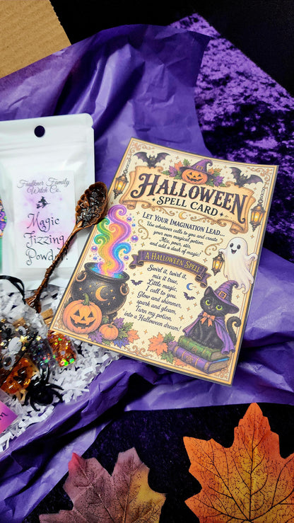 Halloween Magic Potion Kit – Fizzing Mix, Metal Charm, Pocket Ghost (Kids Craft)