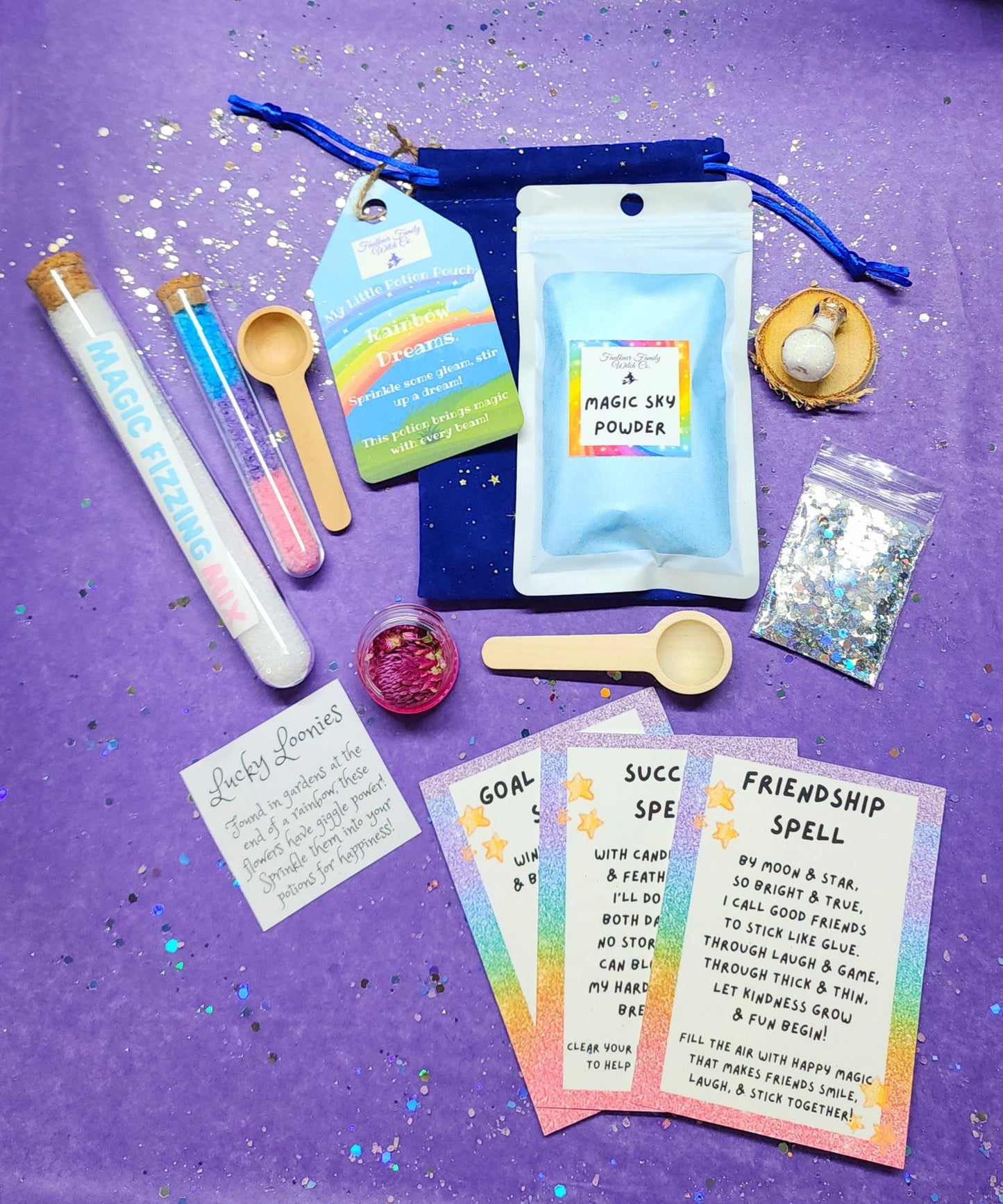Rainbow Dreams Magic Potion Kit – Fizzing Powder, Rainbow Crystals & Glitter