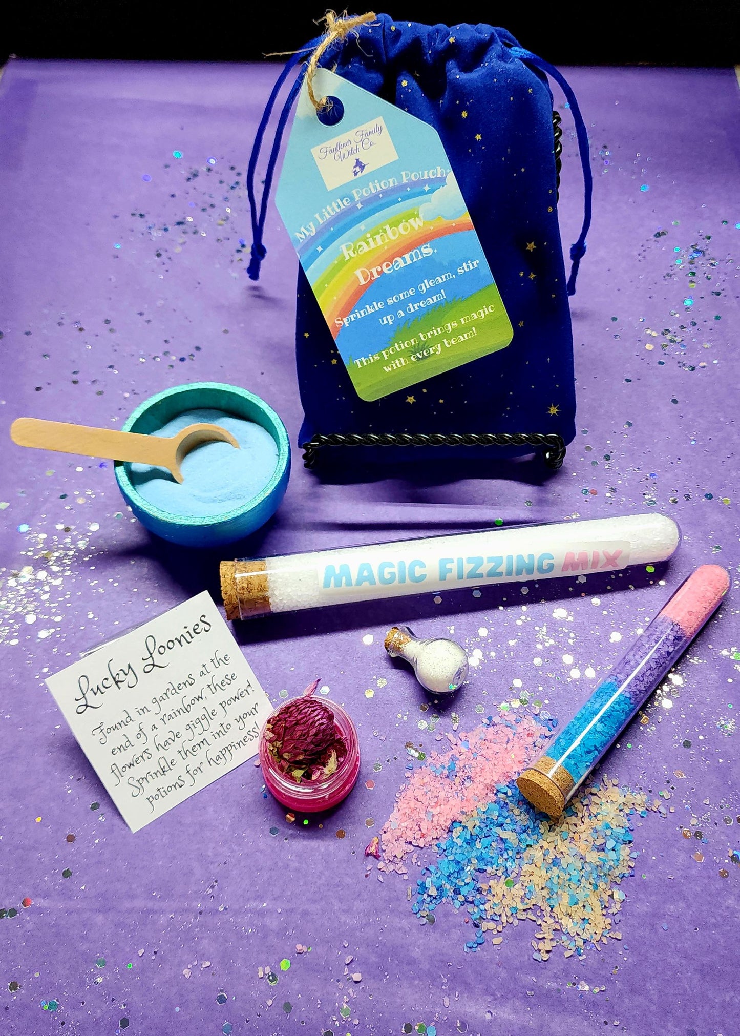 Rainbow Dreams Magic Potion Kit – Fizzing Powder, Rainbow Crystals & Glitter