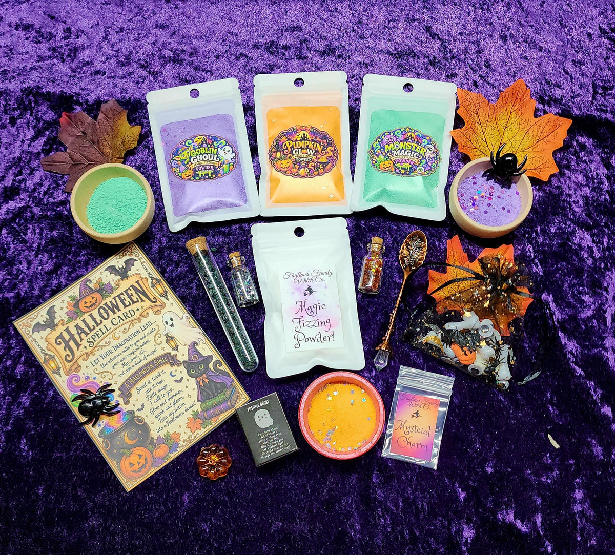Halloween Magic Potion Kit – Fizzing Mix, Metal Charm, Pocket Ghost (Kids Craft)