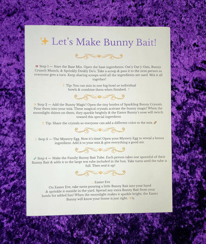 Bunny Bait Family Kit | Easter Eve Tradition, Sibling Activity, Magical Craft